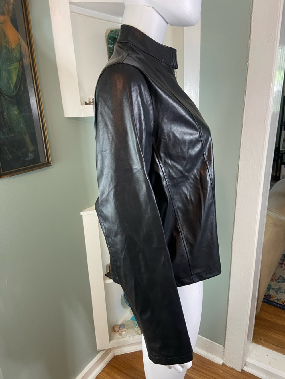 3/$12 Polyurethane Faux-Leather Moto Motorcycle Jacket Windbreaker Vinyl - Picture 8 of 11